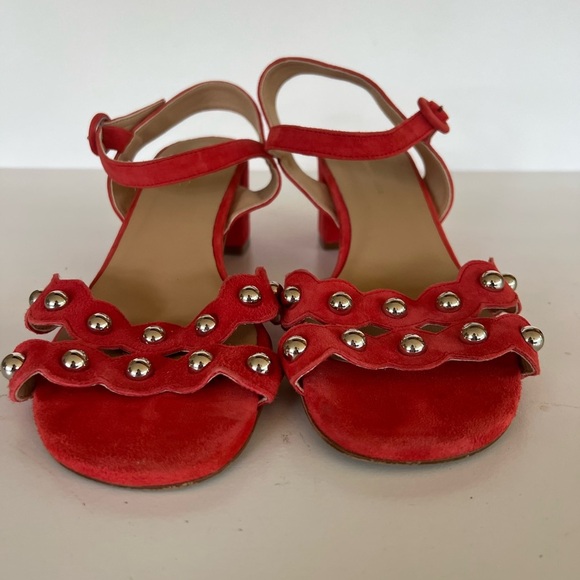 Anthropologie Mary Red Studded Heeled Sandals, size 41 / 10 - Picture 6 of 10